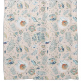 秋紫陽花と牡丹の花 シャワーカーテン (正面)