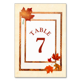 秋結婚のかわいらし秋表の番号カード テーブルナンバー