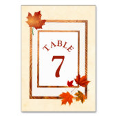 秋結婚のかわいらし秋表の番号カード テーブルナンバー (裏面)