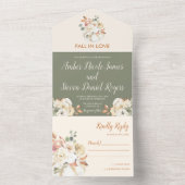秋結婚の三折招待状 オールインワン招待状 (内側)