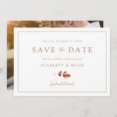 秋結婚の写真の保存日 セーブザデート (正面/裏面)