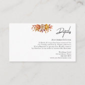 秋結婚の宿泊詳細 エンクロージャーカード (裏面)