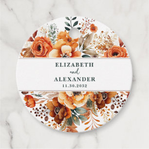 秋結婚の温かい植物名と日付 フェイバータグ