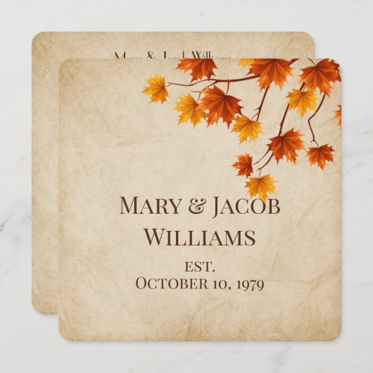 秋結婚の発願 招待状 (正面/裏面)