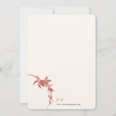 秋結婚の結婚愛 招待状 (裏面)