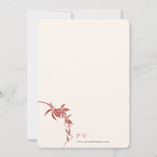 秋結婚の結婚愛 招待状 (裏面)