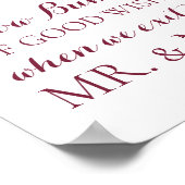 秋結婚の花の願いの泡サイン ポスター (角)