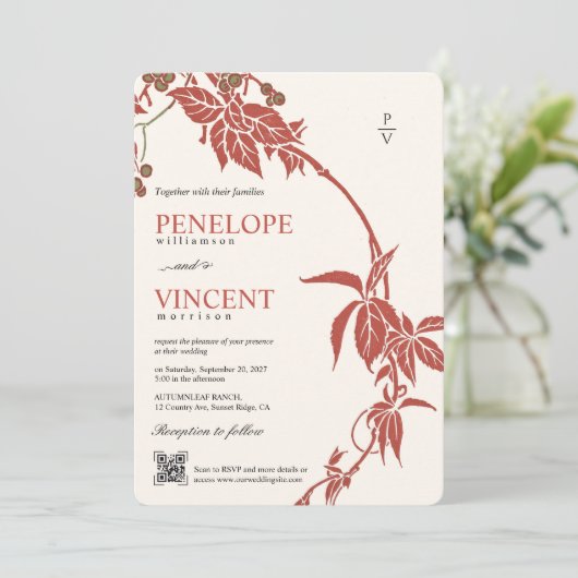 秋結婚の 招待状 (スタンド正面)