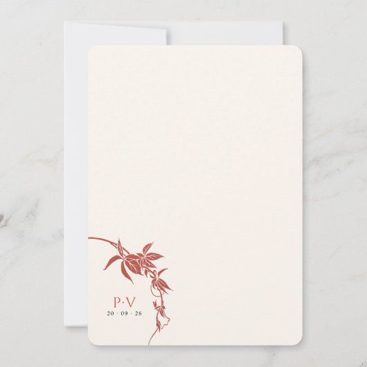 秋結婚の 招待状 (裏面)