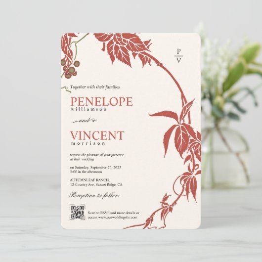 秋結婚の 招待状 (スタンド正面)