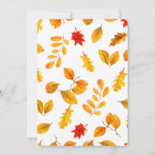秋結婚の。秋招待。黄リース 招待状 (裏面)