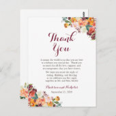 秋結婚フラワーの配置設定サンキューカード ポストカード (正面/裏面)