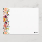 秋結婚フラワーの配置設定サンキューカード ポストカード (裏面)