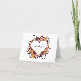 秋結婚フラワー白空白のサンキューカード サンキューカード