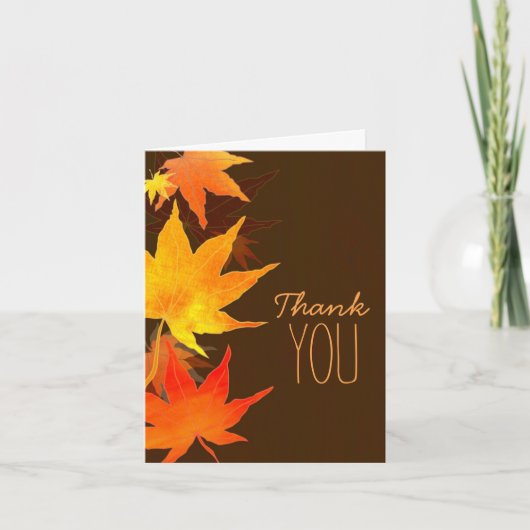 秋結婚メープルお祝いサンキューカード サンキューカード (正面)
