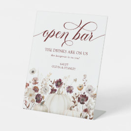 秋結婚ワイルドフラワーバー 台座サイン