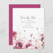 秋結婚暗い赤紫色 セーブザデート (正面/裏面)