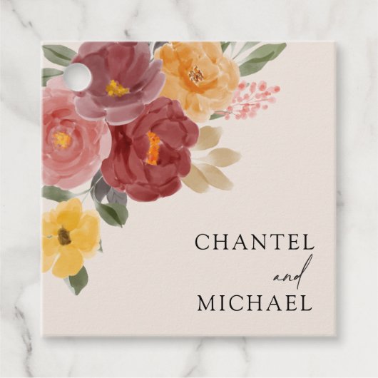 秋結婚秋 |スクエアギフトメッセージカード フェイバータグ (正面)