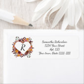 秋結婚花の白差出人住所ラベル ラベル (インサイチュ)