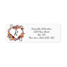 秋結婚花の白差出人住所ラベル ラベル