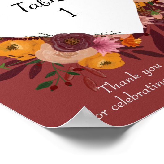 秋結婚花の表番号ポスター ポスター (角)