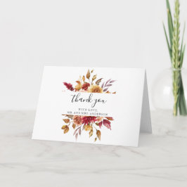 秋結婚花サンキューカード カード