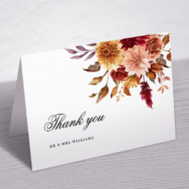 秋結婚花サンキューカード サンキューカード