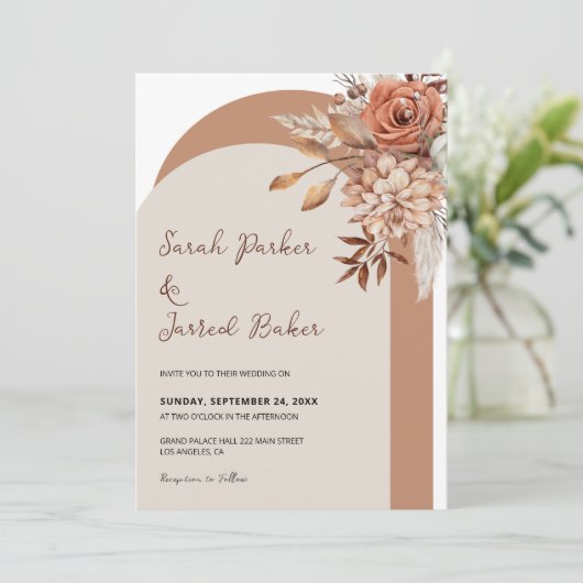 秋結婚花 招待状 (スタンド正面)