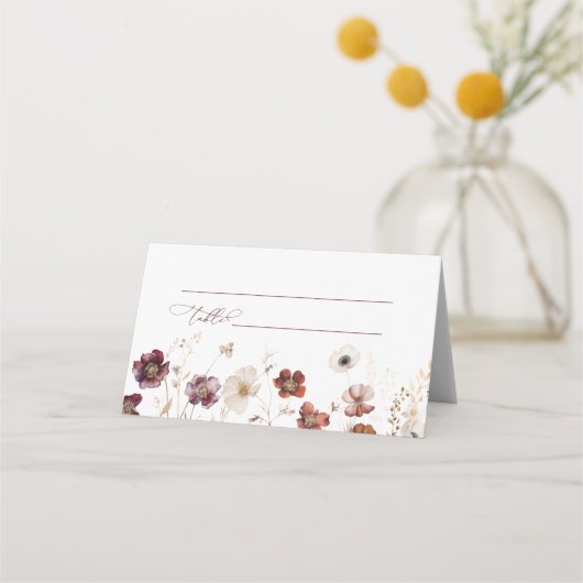 秋結婚野の花 プレイスカード (正面)