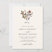 秋結婚野の花 招待状 (正面)