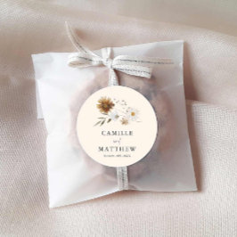 秋結婚野花 ラウンドシール