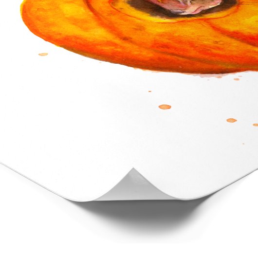 秋絵を描に軽食を持つリス ポスター (角)