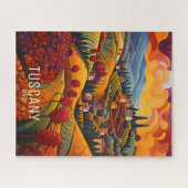 秋絵を描のトスカーナ |イタリア旅行アート ジグソーパズル (横)