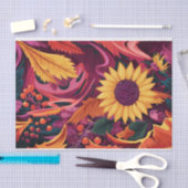 秋絵を描のヒマワリ秋フェスティバル! 薄葉紙 (クラフト)