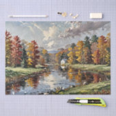 秋絵を描プリント 薄葉紙 (クラフト)