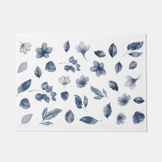 秋絵を描色の手水彩要素 ドアマット (正面)