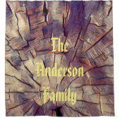 秋絵画のカボチャ、木の木の幹 シャワーカーテン (正面)