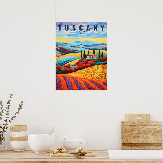 秋絵画のトスカーナ |イタリア旅行 |アート ポスター (キッチン)