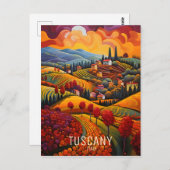秋絵画のトスカーナ |イタリア旅行 |アート ポストカード (正面/裏面)