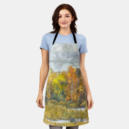 秋絵画の水彩300 エプロン