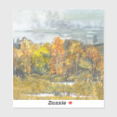 秋絵画の水色 シール (シート)