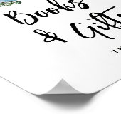 秋緑青カボチャの本とギフトサイン ポスター (角)