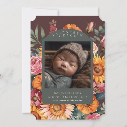 秋縁どフローラ11月生誕発表 招待状 (正面)