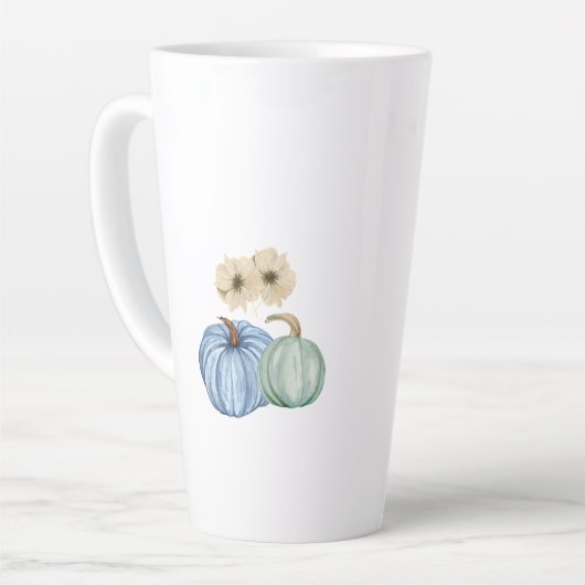 秋美的なカボチャと花 カフェラテマグ (左アングル)