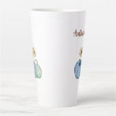 秋美的なカボチャと花 カフェラテマグ (正面)