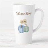 秋美的なカボチャと花 カフェラテマグ (右)