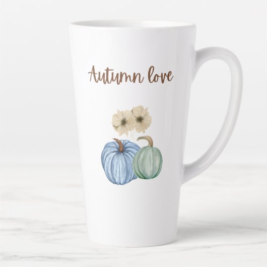 秋美的なカボチャと花 カフェラテマグ (右)
