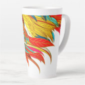 秋羽エレガント形カラフル抽象芸術 カフェラテマグ (右アングル)