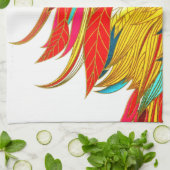秋羽エレガント形カラフル抽象芸術 キッチンタオル (折り畳み)