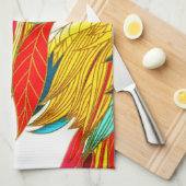 秋羽エレガント形カラフル抽象芸術 キッチンタオル (四つ折り)